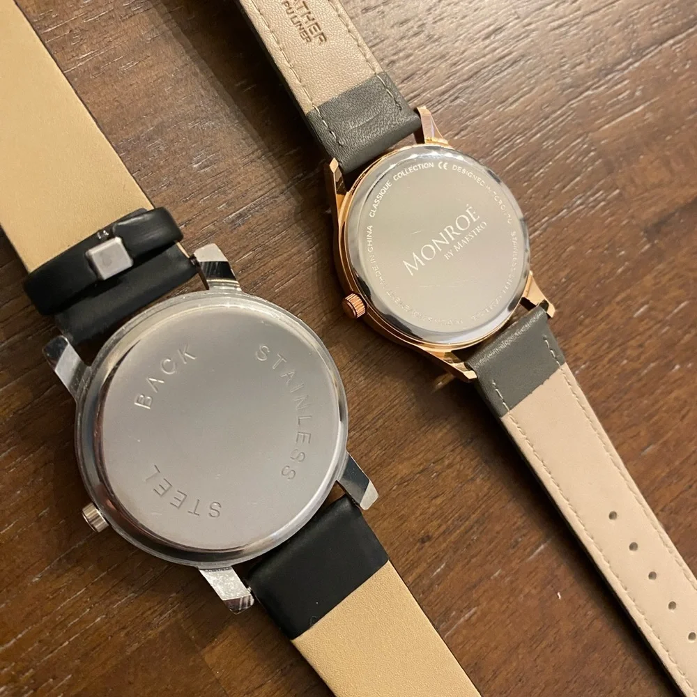 Womens Black and Gray Watches with Gold Accents